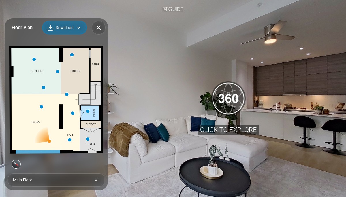 iGUIDE 3D Tour for 105-1501 6 St SW, Calgary, AB