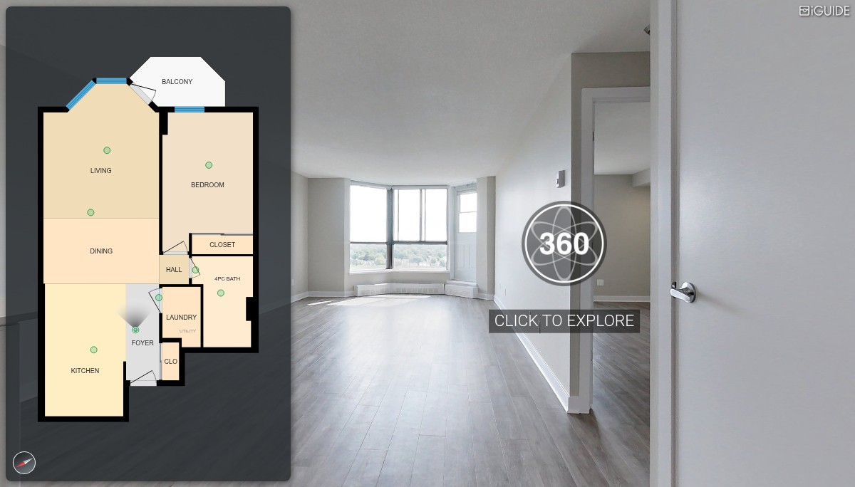 iGUIDE 3D Tour for The Aventura, 20 Deerfield Drive 1 bedroom 630