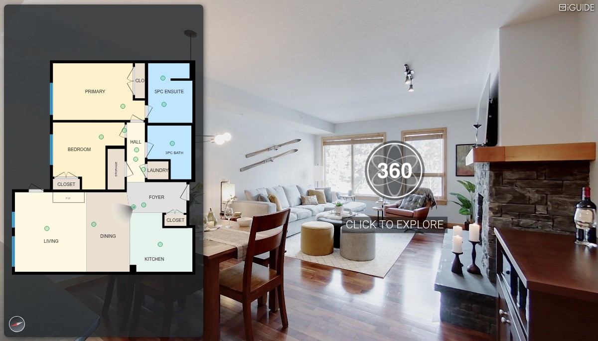 iGUIDE 3D Tour for 204-379 Spring Creek Dr, Canmore, AB