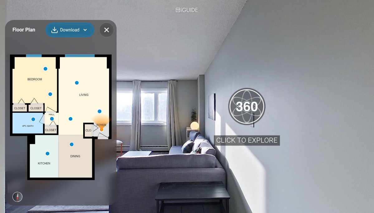 iGUIDE 3D Tour for 308-9710 105 St NW, Edmonton, AB