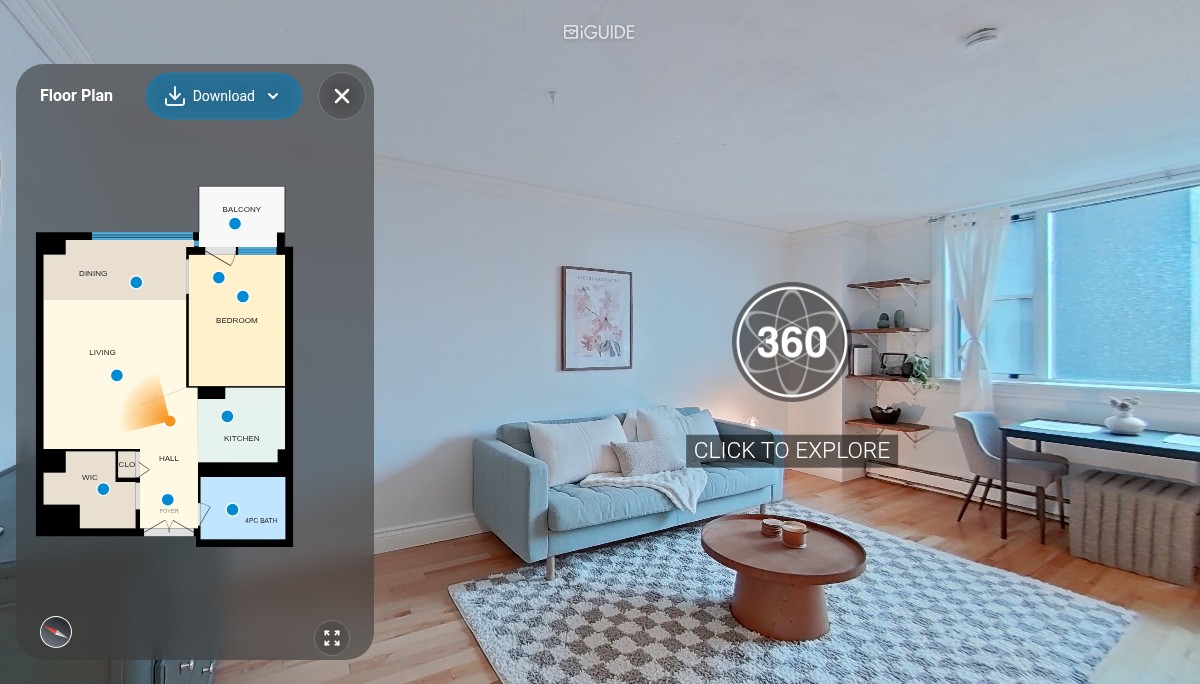 iGUIDE 3D Tour for 806-5959 Spring Garden Rd, Halifax, NS