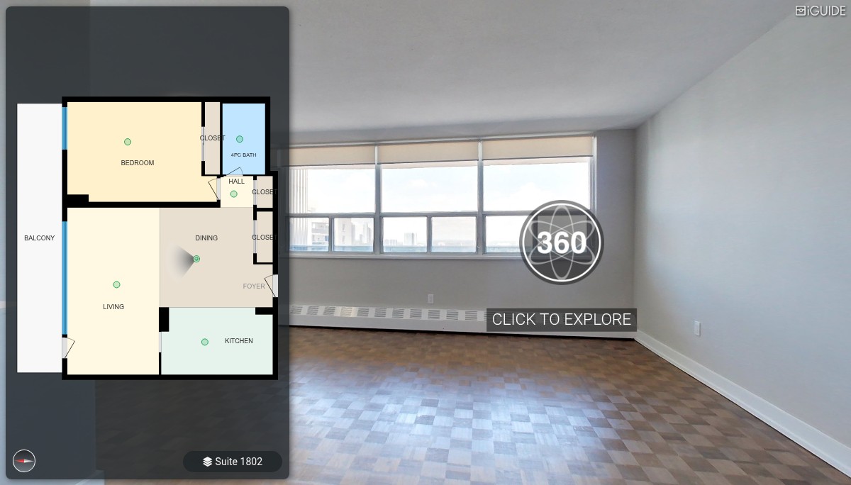 iGUIDE 3D Tour for York Mills and Leslie 1 bedroom 796 sq.ft.